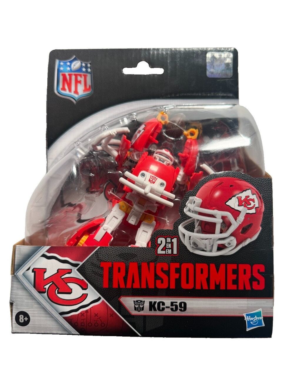 Transformers NFL Kansas City Chiefs KC-59 2-in-1 Figure Hasbro New Sealed
